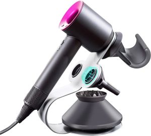 Lasvea Hair Dryer Stand Holder for Dyson Supersonic Hair DryerMagnetic Aluminum Alloy Desktop Rack Storage Bracket for Dyson HD03/HD07/HD08Bathroom Organizer for Dyson HairDryer Blower Care Tools