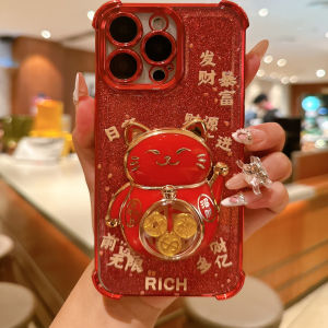 Red Gold Coin Cat New Year Womens Style Xiaomi 15 Phone Case Silicone Protection Soft Note14proplus for Redmi K80 K60 Ultra