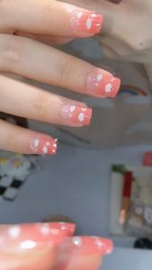 Bộ 24 móng tay giả ngắn trơn - DY 166 - sang trọng dễ thương cho nữ màu hồng hình đám mây - Kèm keo dán móng CÓ ẢNH SP THẬT