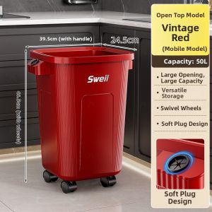 ASCOR | Lidded Mobile Large Capacity Trash Can