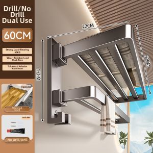 No-Drill Bathroom Towel Rack