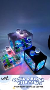 Ume Pet Fish Tank Brick & Block Aquarium Mini Desktop Fish Tank with LED Lights Akuarium Kecil Meja Mini 小型桌面小鱼缸