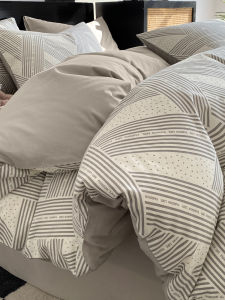 Kiss Dear | Simple Striped Cotton Bedding Set