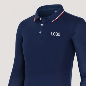 JINGYILAIXIU | Áo Polo Tay Dài Có Thêu Logo Theo Yêu Cầu