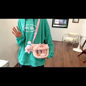 Tas Boneka Sanrio My Melody Kuromi Cinnamoroll Transparan Bentuk Square Bahan Plush cute