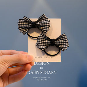 Preppy Style Gingham Bow Hair Rope Childrens Rubber Band Does Not Hurt Hair Girl Hair Band Little Girl Hair Rope Princess Hair Accessories