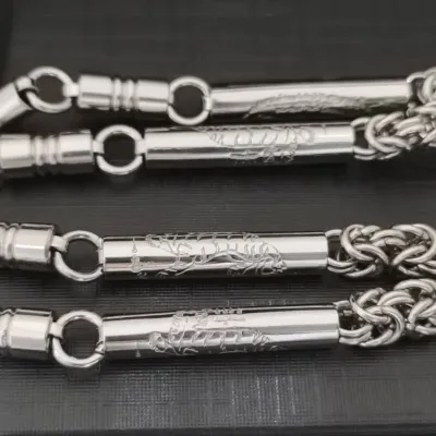 5mm Thickness Stainless Steel Tiger Amulet Necklace L70cm.