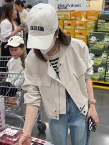 Short White Leather Jacket for Women Spring Autumn 2025 New Trendy Petite High-end Casual