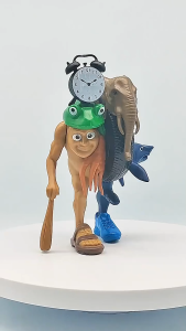 ฉลามบอมบาร์ดิโน ตุงตุงซาฮูร์ โมเดลตลก 3D พิมพ์ กล้วยชิมแปนซี ตุ๊กตาตกแต่ง Tung Tung Sahur ฟิกเกอร์ตกแต่งโต๊ะทำงาน ตุง ซาฮูร์ ฟิกเกอร์ Tralalero Tralala ของตกแต่งบ้าน