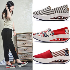 Comfortable Summer Slip-on Shoes Canvas Womens Flat Thick Bottom