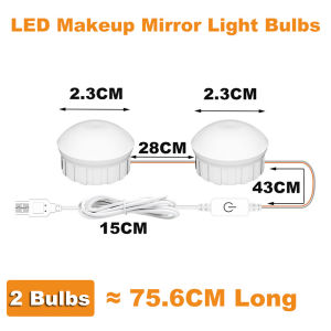 IWP | LED Makeup Mirror Light Bulbs USB Hollywood Vanity Make Up Mirror Lights Bathroom Dressing Table Lighting Dimmable LED Wall Lamp