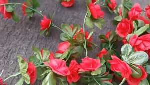 2.5 Meters Rose Artificial Flowers Christmas Garland Wedding Home Room Spring Garden DIY Fake Plant