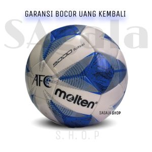 Bola Futsal Molten Vantaggio Biru Size 4 Jahit Gratis Adaptor Jarum Pompa