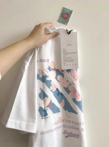 Áo Thun Cotton Tay Ngắn in Họa Tiết Phong Cách Retro Dành Cho Nữ Mùa Hè Thiết Kế Rộng Rãi Thoải Mái Thoáng Khí