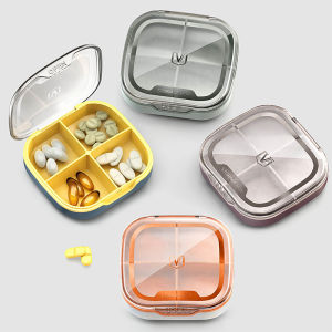 4/6 Grids Pill Storage Box Travel Medicines Storage Box Drug Separation Mini Portable Organizer Container with Seal Ring
