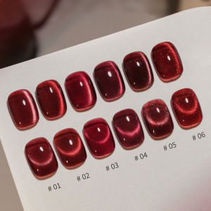 MIANEL 10ML Autumn Red ruby Crystal Cat Eye Gel Nail Polish 2025 New Red Series Cat Magnetic Gel Polish Christmas Red Nails