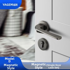 YAGEMAN | Gray Quiet Magnetic Door Lock Set