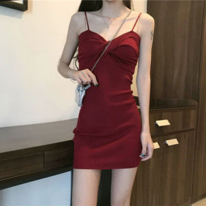 Sweet And Salty French Hepburn Style First Love Mini Dress Red Strapless Dress Women Summer Tea Break Princess Style Knitted Dress