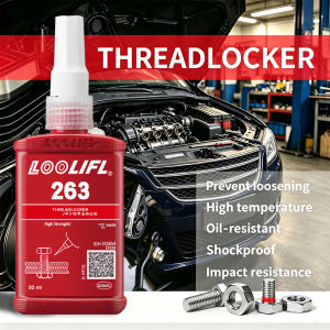 LOOLIFL 263 50ml Red Threadlocker High Strength Anaerobic Adhesive Anti-loosening High Temperature Oil Resistant Screw Lock Glue