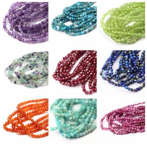 2 3 4mm Faceted Bead Natural Stone Aquamarine Lapis Lazuli Tourmaline Amethyst Gemstone Beads for Diy Jewelry Making Accessories
