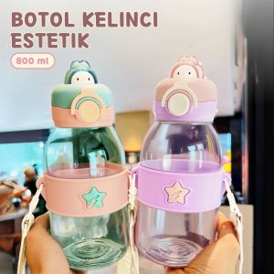 Botol Minum Anak Karakter Kelinci Estetik 800ml Botol Rabbit Tumblr Minum Anak/ YH-8034
