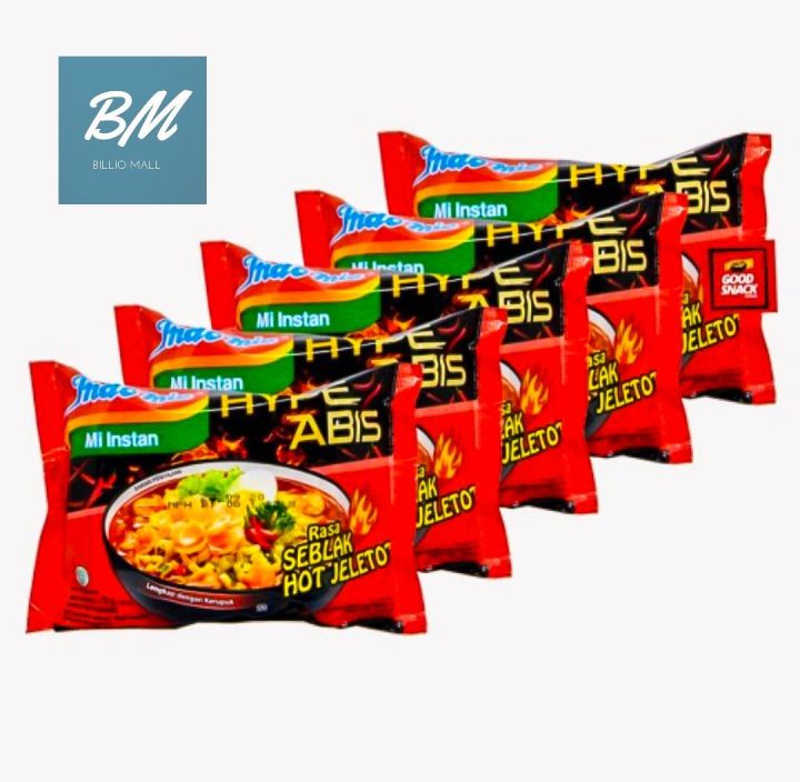 Indomie Seblak Hot Jeletot 5 Pcs / Indomie Kuah Rasa Seblak Hot Jeletot 5 Bungkus / Indomie Seblak Hot Jeletot 5 x 75 gr - Indomie Hype Abis