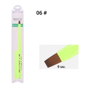 แปรงทาสีเล็บสีเขียวพู่กันเจลแปรงเล็บสำหรับทำเล็บอะคริลิคยูวีเจล