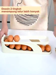 Rak Telur Tingkat Tempat Telur 2 Susun Tempat Penyimpanan Telur Minimalis Rak Telur Guling Susun Aesthetic
