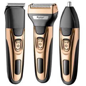 Kemei | Kemei 3in1 Grooming Kit Electric Shaver For Men Beard Hair Trimmer Body Nose Ear Shaving Machine Face Razor Rechargeable