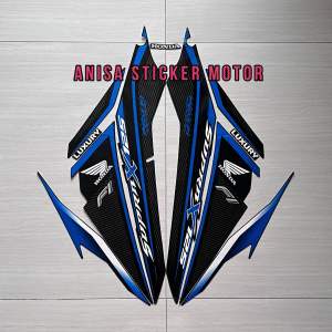 STIKER STRIPING LIS LIST BODY HONDA SUPRA X FI 125 LUXURY 2016 2017 HITAM BIRU