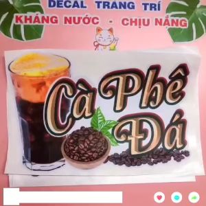 Decal Trang Trí Ly CÀ PHÊ SỮA DỪA Loại 1 ✨ Hình Dán Trang Trí Decor Quán Trà Sữa Cà Phê Sinh Tố Nước Ép - Sticker Kháng Nước Chịu Nắng Cắt Sẵn.