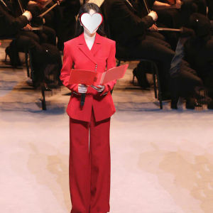 ชุดสูทสีแดงระดับไฮเอนด์สำหรับผู้หญิง ชุดสองชิ้น ชุดทำงานสไตล์เกาหลี ฤดูใบไม้ผลิและฤดูใบไม้ร่วง ชุดสูทผู้หญิง