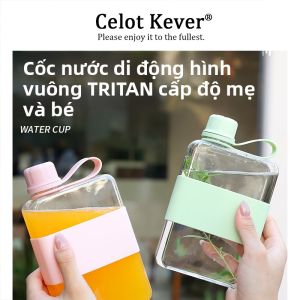 Chai Nước Vuông Mỏng Có Nắp Đậy