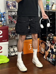 Quần Short Công Sở Màu Đen Nhanh Khô Nhiều Túi Cho Nam Mùa Hè Rộng Rãi Quần Leo Núi Thể Thao Ngoài Trời Quần Đùi Xe Đạp