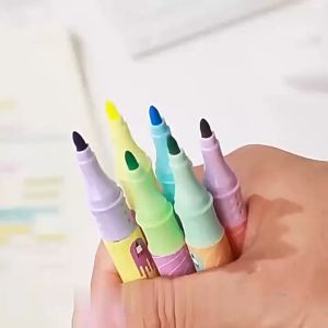 Satu Keluarga Highlighter Pastel 2 Sisi Isi 6pcs 12 Warna A114 Spidol Pen Marker Penanda Teks Set