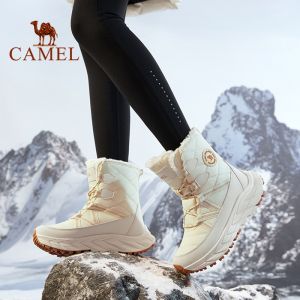 Camel Women's Plush Warm Snow Boots: Winter Shock-Absorbing High-Top Hiking Boots