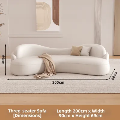 YIZUO | Creamy Style Curved Sofa for Small Spaces