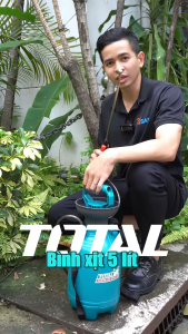 Bình xịt 5L TOTAL THSPP30502 van xả áp an toàn quai đeo tiện dụng cần bơm nhôm chắc chắn áp suất 2.5Bar