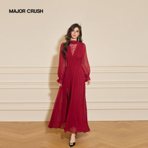 Red Lace Elegant Long Dress