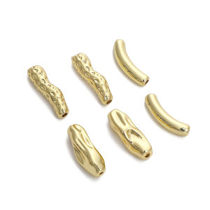 1pcs 14K Gold Plated Brass Fancy Tube Spacer Beads Charms for Necklace Bracelet DIY Jewelry Findings Making