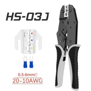 HS-30J Spade เทอร์มินัลฉนวนสายเชื่อมต่อสายไฟ CRIMP BUTT แหวนส้อมชุดแหวน Lugs รีด CRIMPING ชุดเครื่องมือ