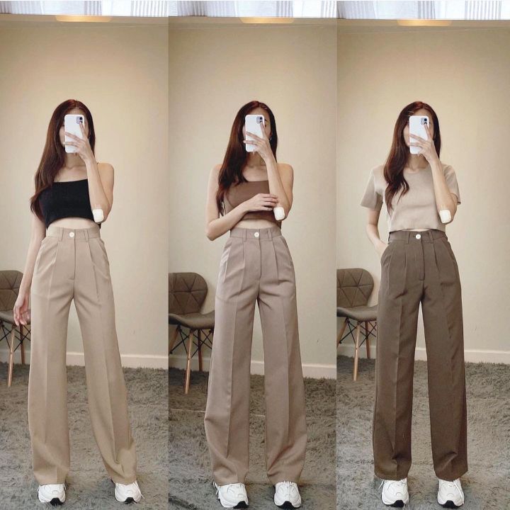 High waist office pants, high quality from Thailand. Large size
