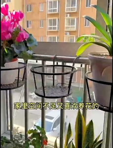 Balcony Railing Potted Flower Bonsai Hanging Basket Flower Pot Iron Hanging Holder