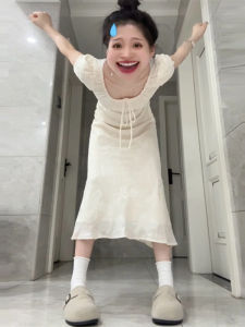 Váy Dài Tay Bồng Màu Trắng Mùa Hè Cho Nữ Váy Midi Cạp Cao Phong Cách Ngọt Ngào Váy Đi Biển Váy Chữ a Váy Dài Thường Ngày