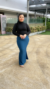 Plus Size (M-XL) Mose Cotton Crepe Skirt Duyung Muslimah (8019-1)