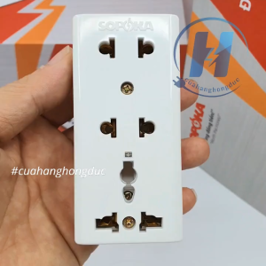 Ổ Cắm Điện 3 Lỗ Gắn Nổi Gắn Tường Gắn Táp Lô E15 SOPOKA