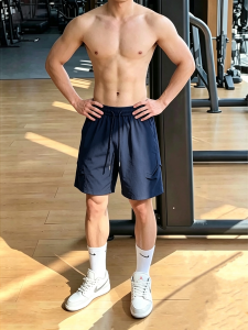 OUMULONG | Navy Quick-dry Mens Casual Workwear Shorts
