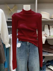 HUOLISI | Thick Warm Soft Red Turtleneck Sweater for Women