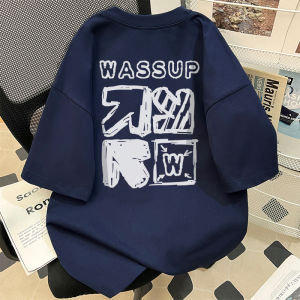 เสื้อยืดแขนสั้นหลวมๆ สำหรับผู้ชาย ทรงหลวมๆ สไตล์อเมริกันย้อนยุค เสื้อผ้าคู่รัก ลายพิมพ์ ผ้าฝ้าย ระบายอากาศได้ดี สวมใส่สบาย