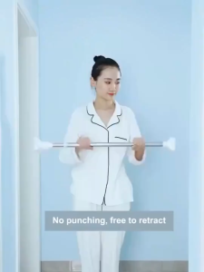 Stainless Steel Curtain Rod Telescopic Rod Adjustable Drying Rack Clothes Spring Rod 20KGMAX